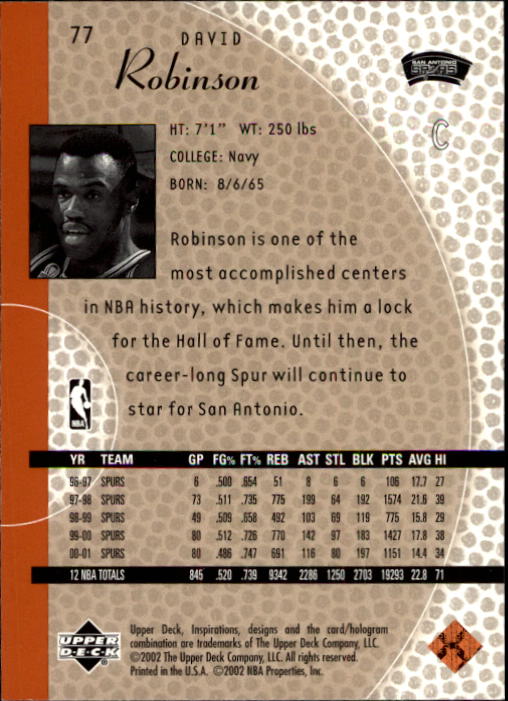 2001/2002 Inspirations (Upper Deck) Basketball - Picture 153 of 265