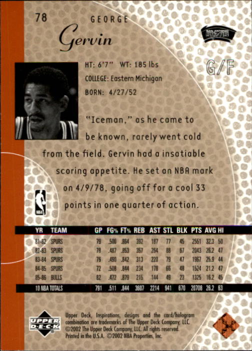 2001/2002 Inspirations (Upper Deck) Basketball - Picture 155 of 265
