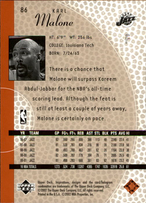 2001/2002 Inspirations (Upper Deck) Basketball - Picture 171 of 265