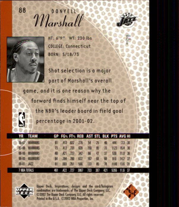 2001/2002 Inspirations (Upper Deck) Basketball - Picture 175 of 265
