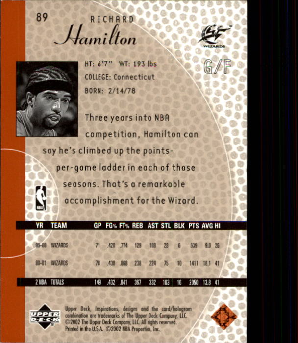 2001/2002 Inspirations (Upper Deck) Basketball - Picture 177 of 265