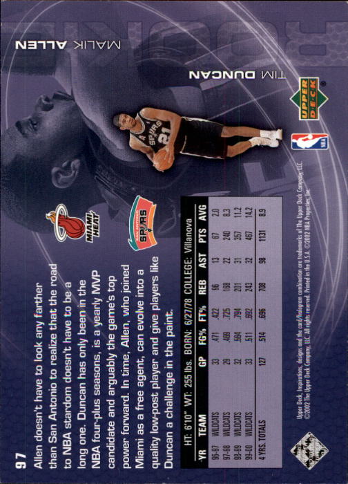 2001/2002 Inspirations (Upper Deck) Basketball - Picture 187 of 265