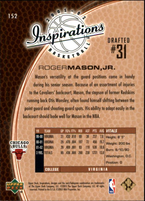 2001/2002 Inspirations (Upper Deck) Basketball - Picture 221 of 265
