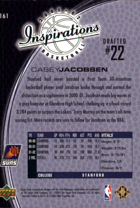 2001/2002 Inspirations (Upper Deck) Basketball - Picture 235 of 265