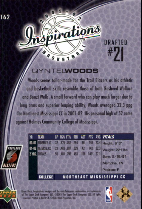 2001/2002 Inspirations (Upper Deck) Basketball - Picture 237 of 265