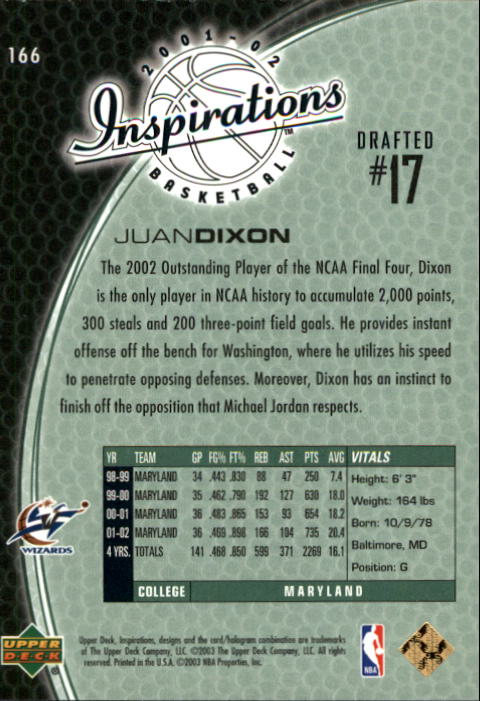 2001/2002 Inspirations (Upper Deck) Basketball - Picture 243 of 265