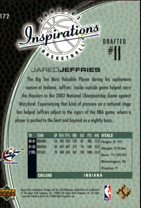 2001/2002 Inspirations (Upper Deck) Basketball - Picture 253 of 265