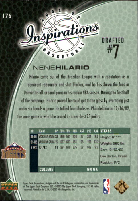 2001/2002 Inspirations (Upper Deck) Basketball - Picture 261 of 265