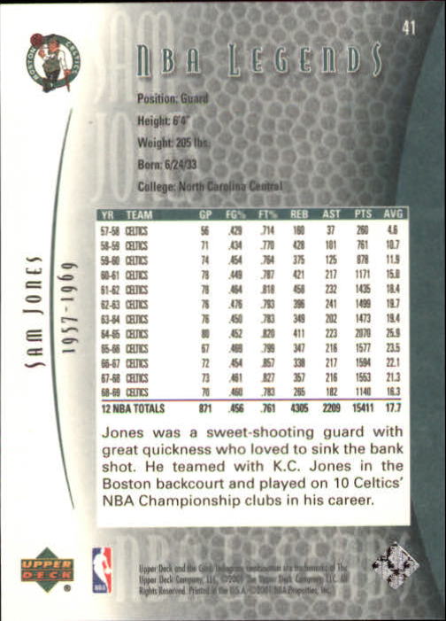 2001/2002 Legends (Upper Deck) Basketball - Picture 63 of 198