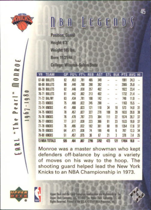2001/2002 Legends (Upper Deck) Basketball - Picture 71 of 198