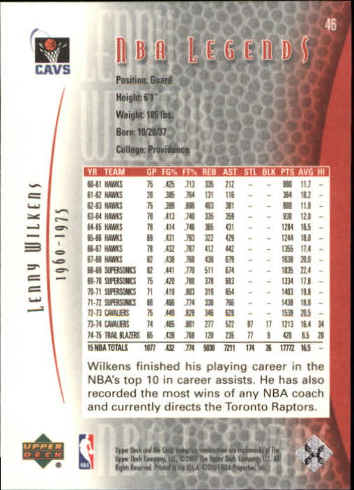 2001/2002 Legends (Upper Deck) Basketball - Picture 73 of 198