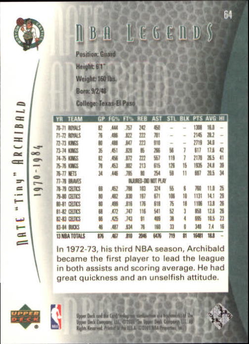 2001/2002 Legends (Upper Deck) Basketball - Picture 105 of 198