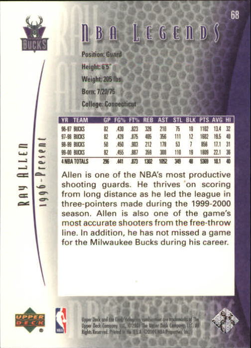 2001/2002 Legends (Upper Deck) Basketball - Picture 111 of 198