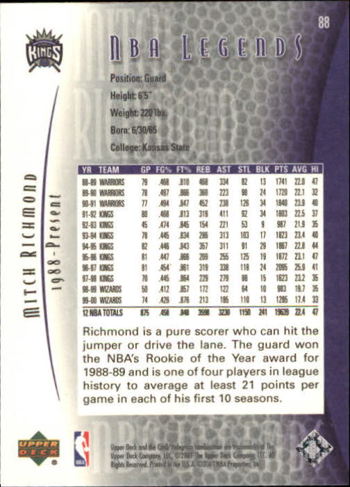 2001/2002 Legends (Upper Deck) Basketball - Picture 145 of 198
