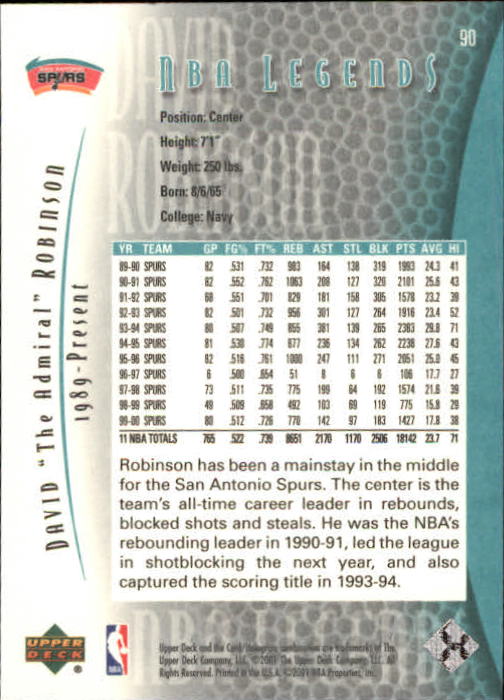 2001/2002 Legends (Upper Deck) Basketball - Picture 149 of 198