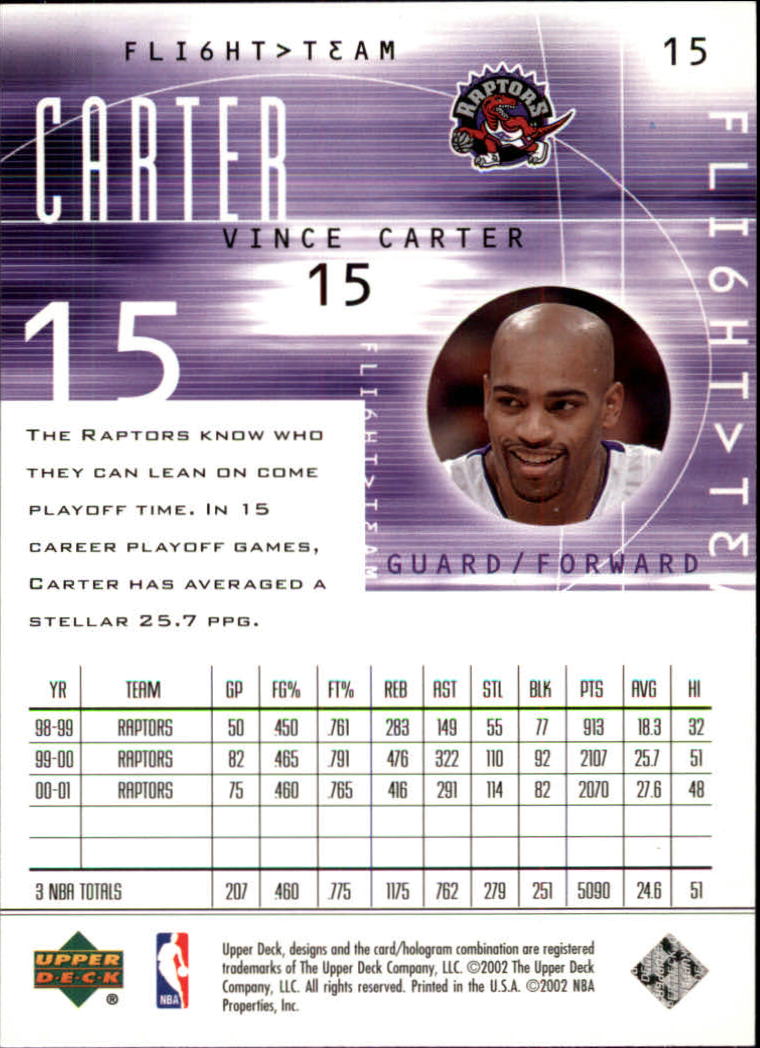 2001/2002 Flight Team (Upper Deck) Basketball - Picture 31 of 246
