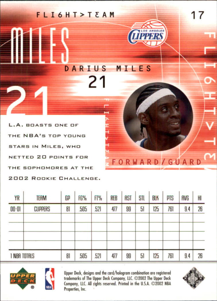 2001/2002 Flight Team (Upper Deck) Basketball - Picture 35 of 246