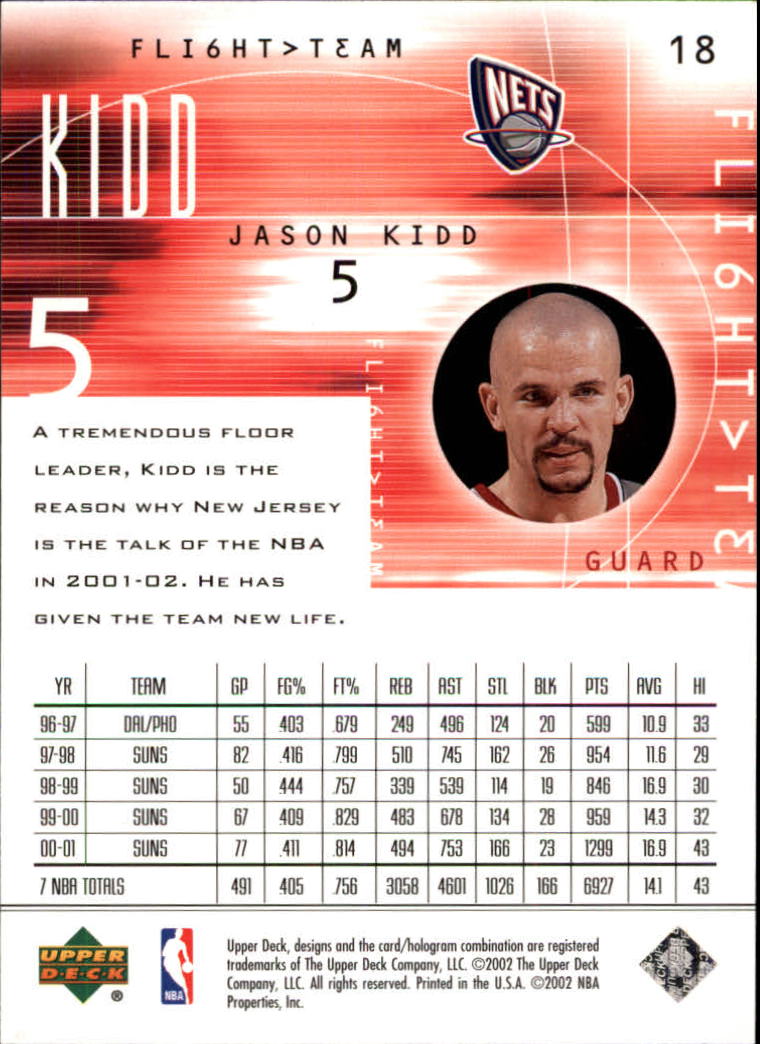 2001/2002 Flight Team (Upper Deck) Basketball - Picture 37 of 246