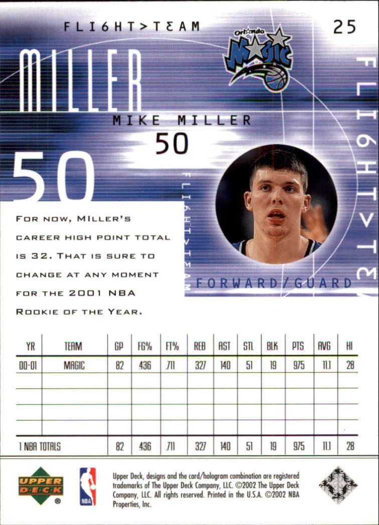 2001/2002 Flight Team (Upper Deck) Basketball - Picture 51 of 246