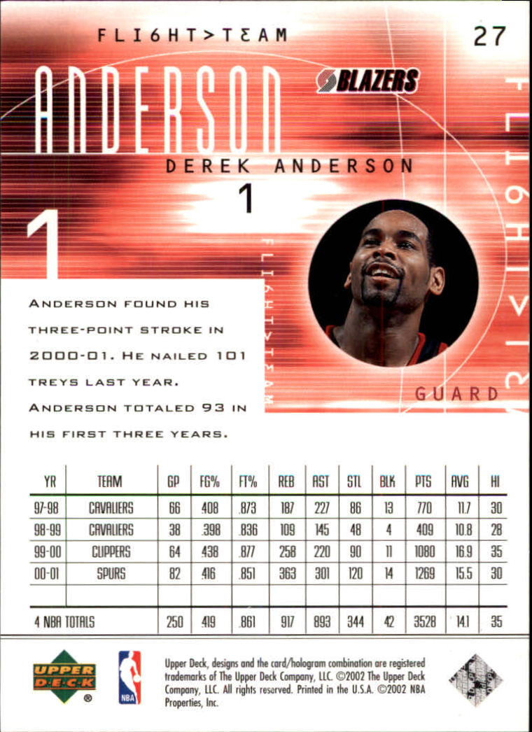 2001/2002 Flight Team (Upper Deck) Basketball - Picture 55 of 246