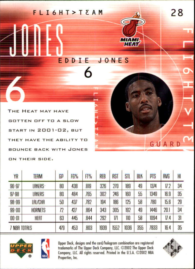 2001/2002 Flight Team (Upper Deck) Basketball - Picture 57 of 246