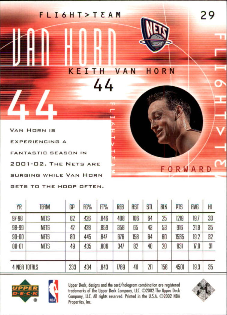 2001/2002 Flight Team (Upper Deck) Basketball - Picture 59 of 246