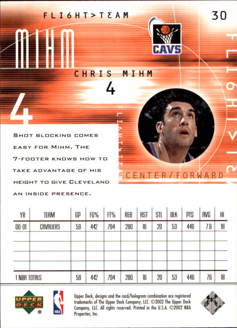 2001/2002 Flight Team (Upper Deck) Basketball - Picture 61 of 246