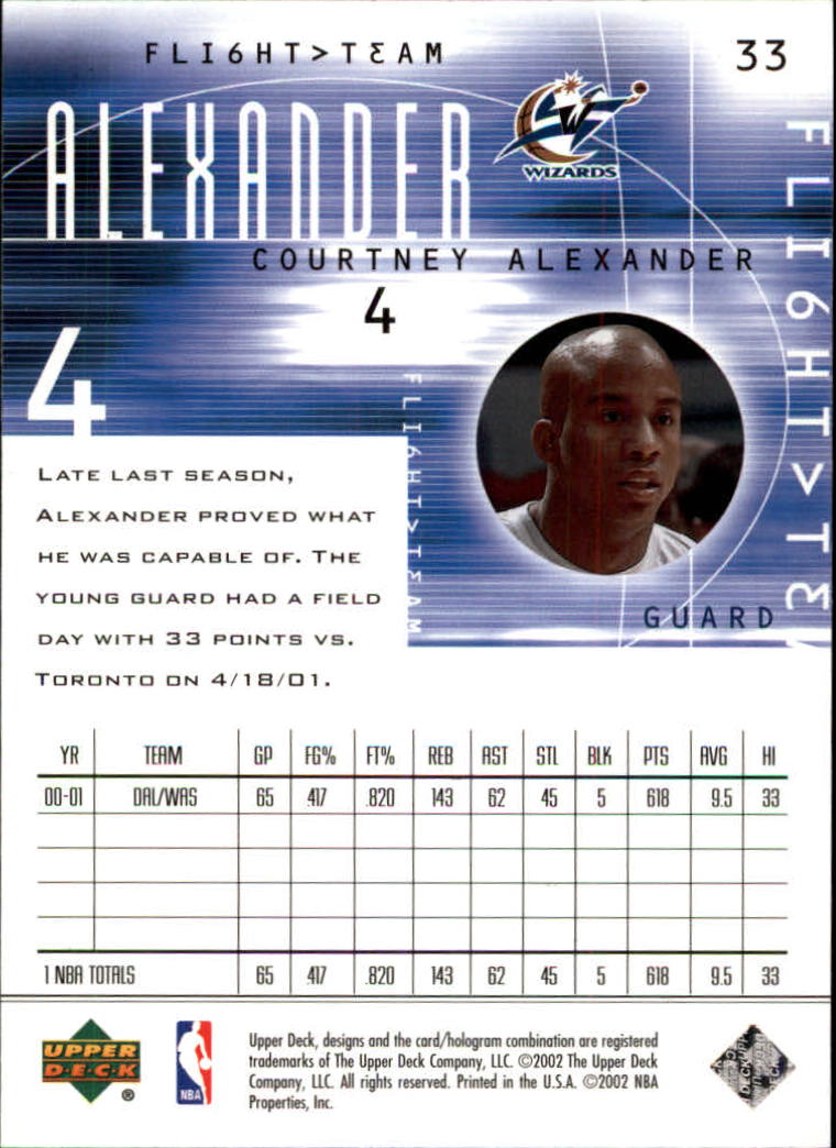 2001/2002 Flight Team (Upper Deck) Basketball - Picture 65 of 246