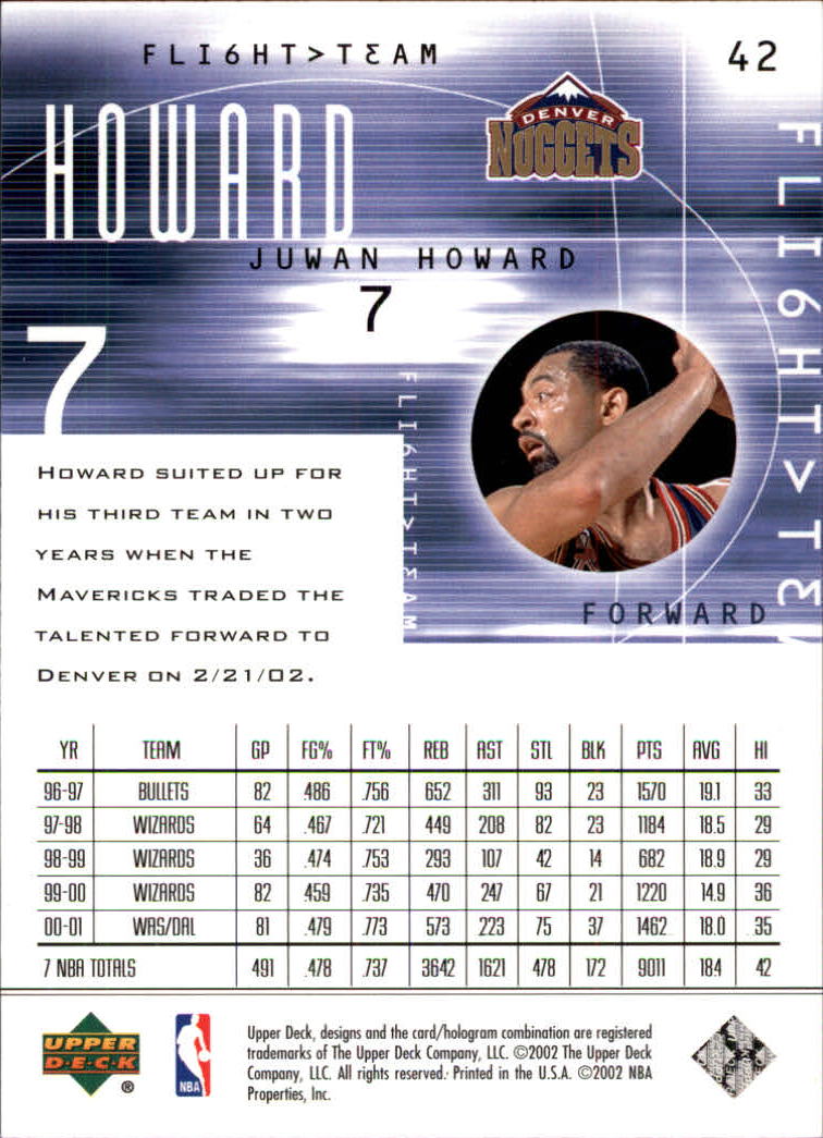 2001/2002 Flight Team (Upper Deck) Basketball - Picture 83 of 246