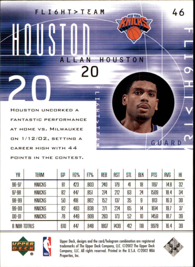 2001/2002 Flight Team (Upper Deck) Basketball - Picture 91 of 246