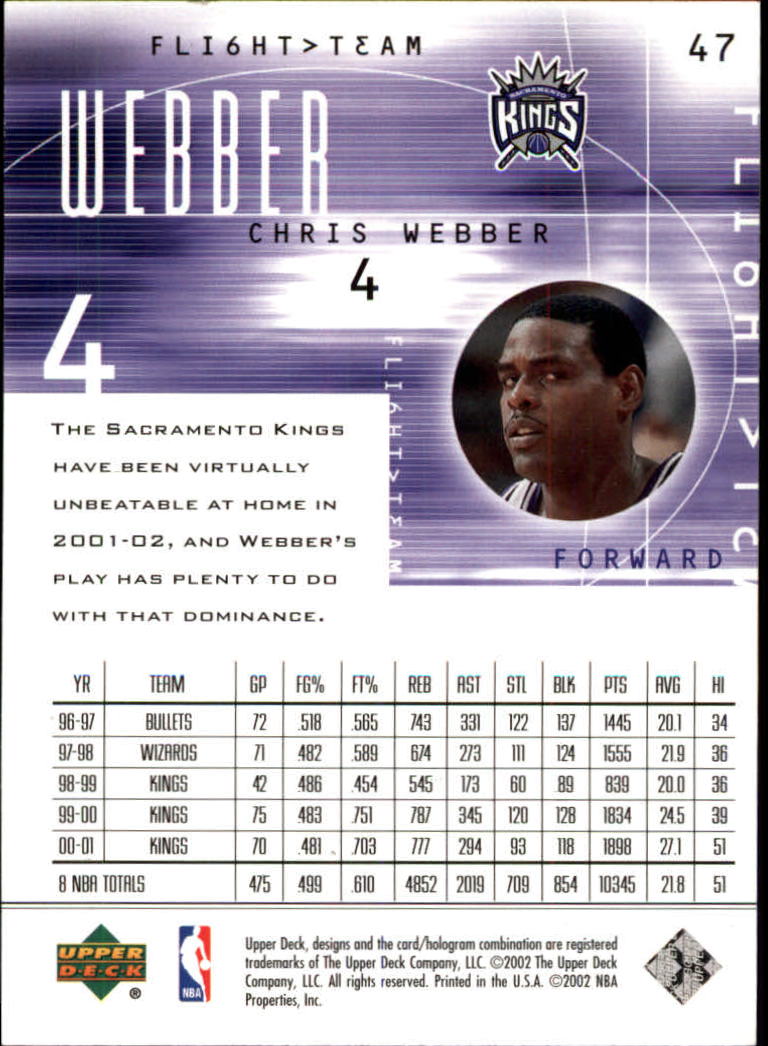 2001/2002 Flight Team (Upper Deck) Basketball - Picture 93 of 246