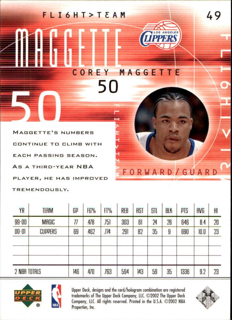 2001/2002 Flight Team (Upper Deck) Basketball - Picture 97 of 246