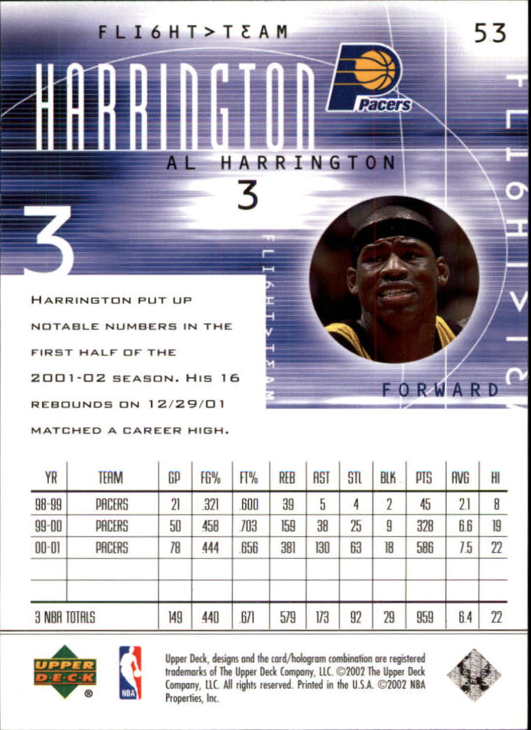 2001/2002 Flight Team (Upper Deck) Basketball - Picture 105 of 246