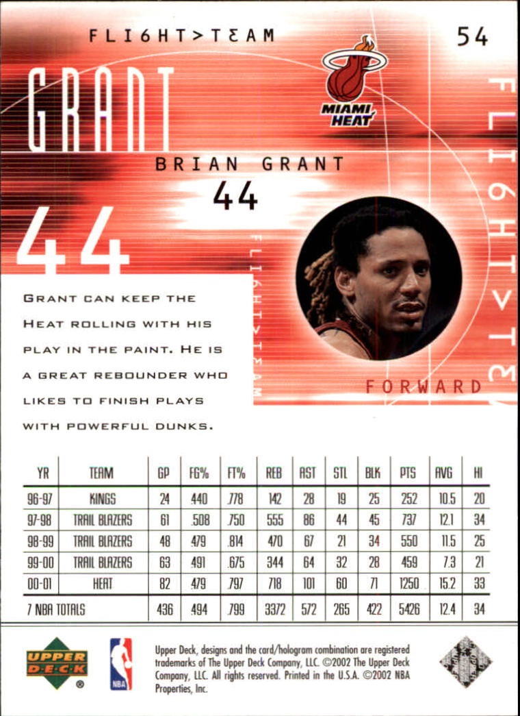 2001/2002 Flight Team (Upper Deck) Basketball - Picture 107 of 246