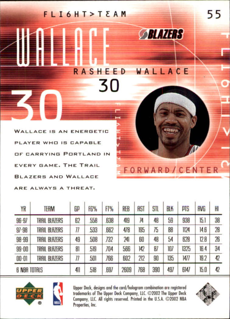 2001/2002 Flight Team (Upper Deck) Basketball - Picture 109 of 246