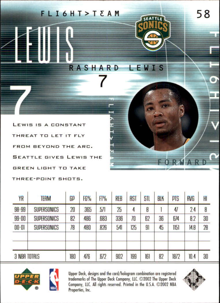 2001/2002 Flight Team (Upper Deck) Basketball - Picture 115 of 246