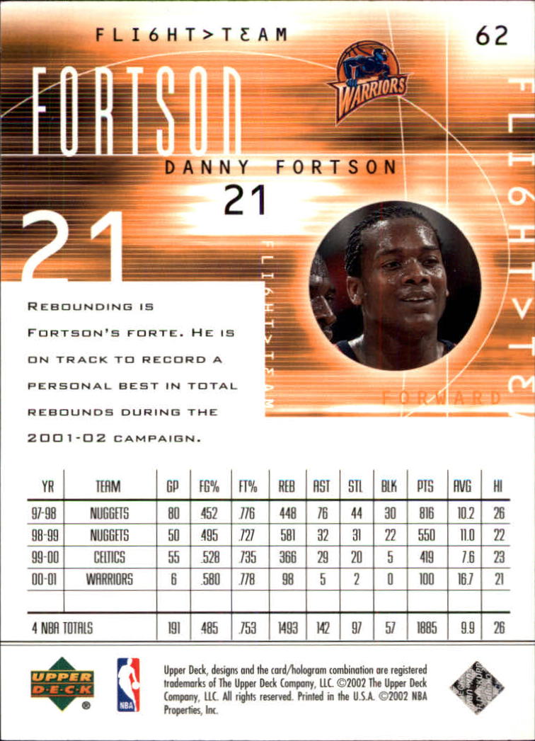 2001/2002 Flight Team (Upper Deck) Basketball - Picture 123 of 246