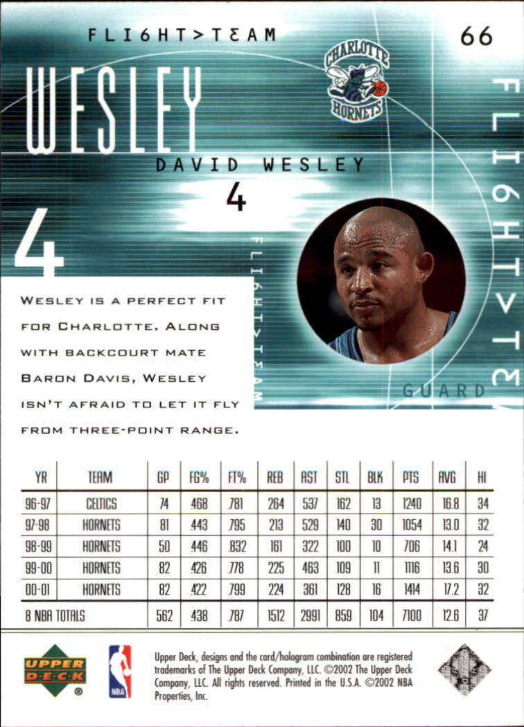 2001/2002 Flight Team (Upper Deck) Basketball - Picture 131 of 246