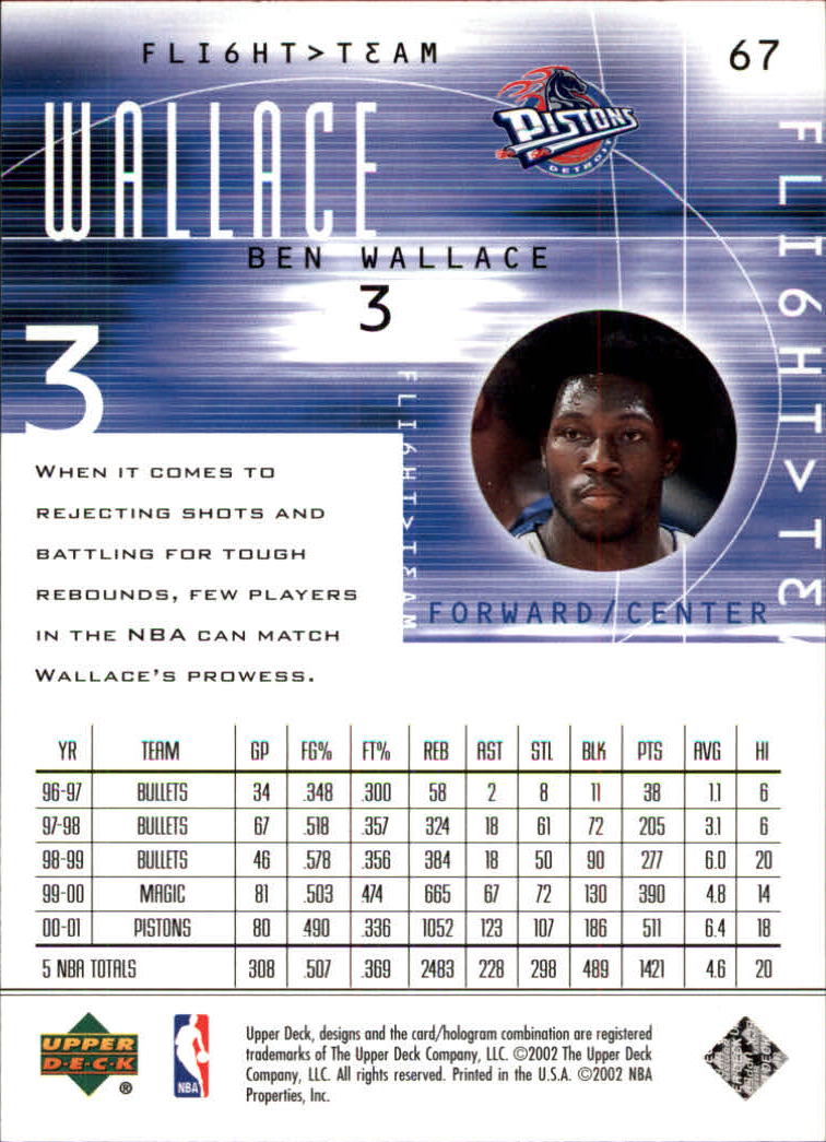 2001/2002 Flight Team (Upper Deck) Basketball - Picture 133 of 246