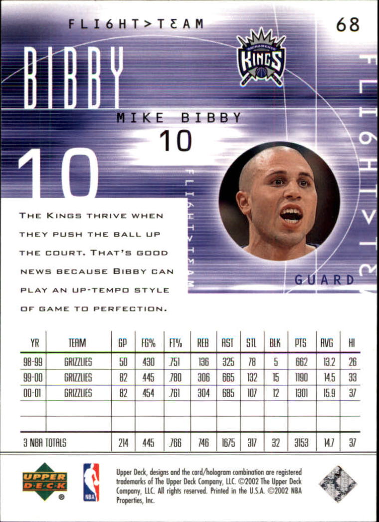 2001/2002 Flight Team (Upper Deck) Basketball - Picture 135 of 246