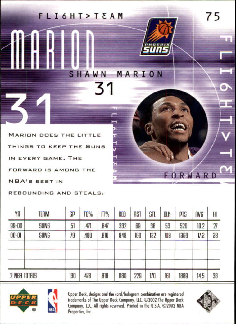 2001/2002 Flight Team (Upper Deck) Basketball - Picture 149 of 246