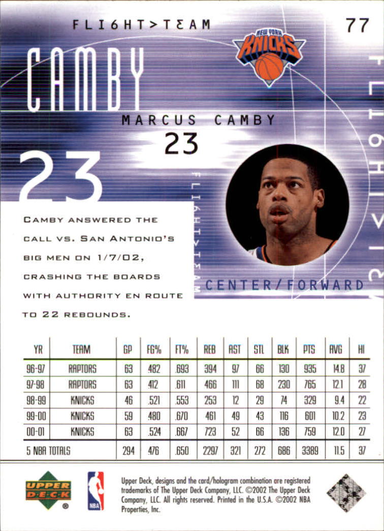 2001/2002 Flight Team (Upper Deck) Basketball - Picture 151 of 246