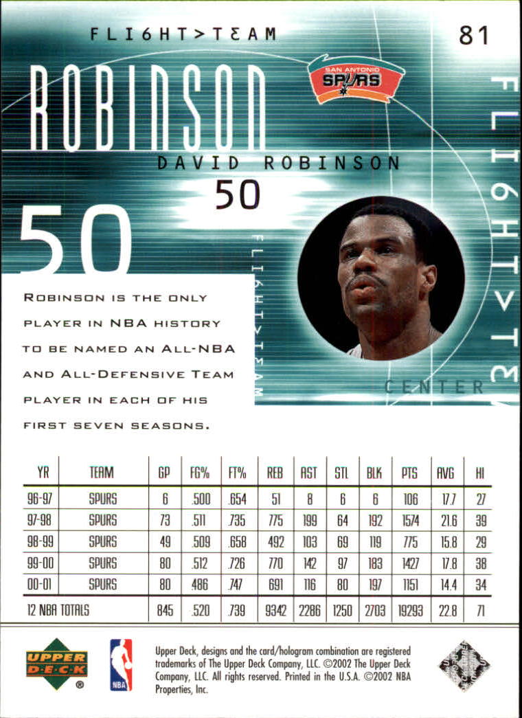 2001/2002 Flight Team (Upper Deck) Basketball - Picture 159 of 246