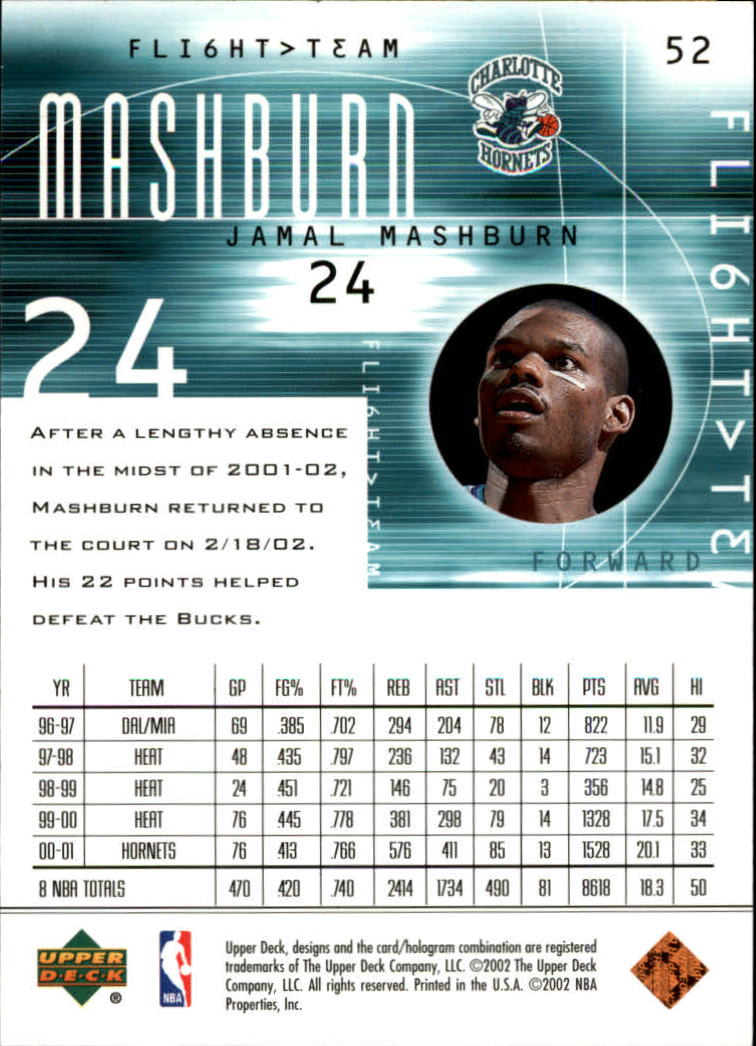 2001/2002 Flight Team (Upper Deck) Basketball - Picture 197 of 246