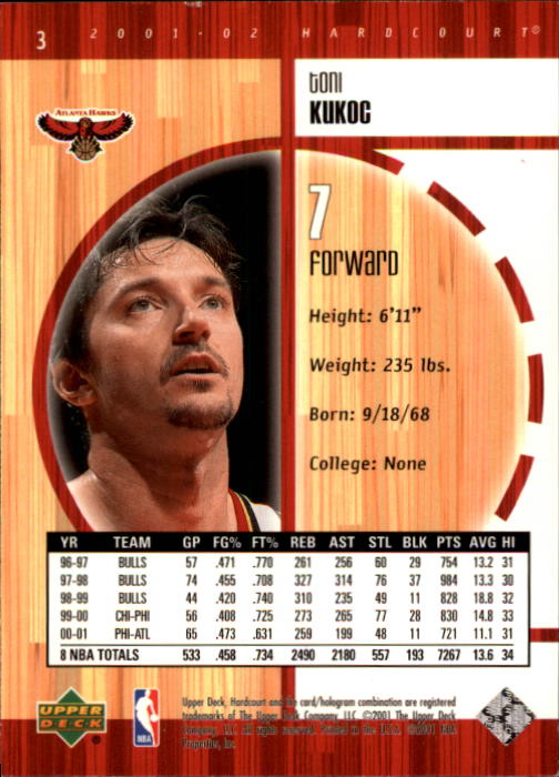 2001/2002 Hardcourt (Upper Deck) Basketball - Picture 159 of 161