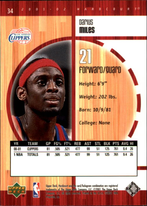 2001/2002 Hardcourt (Upper Deck) Basketball - Picture 107 of 161