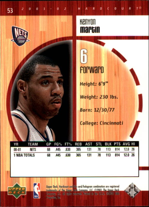2001/2002 Hardcourt (Upper Deck) Basketball - Picture 71 of 161