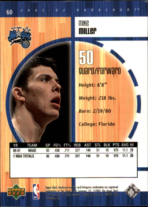 2001/2002 Hardcourt (Upper Deck) Basketball - Picture 57 of 161