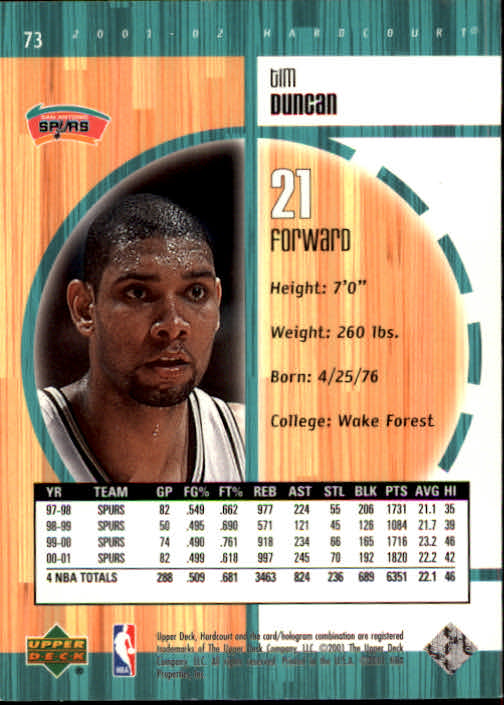 2001/2002 Hardcourt (Upper Deck) Basketball - Picture 37 of 161