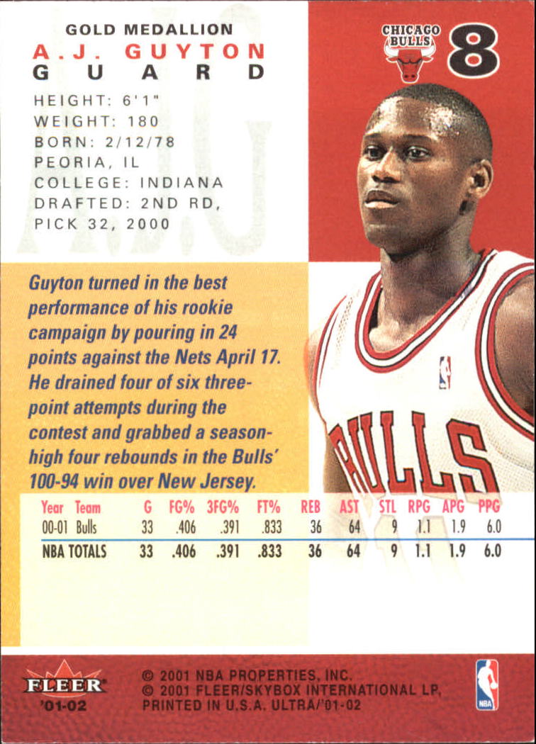 2001-02 Ultra Basketball Gold Medallion Parallel Singles - You Choose - Picture 9 of 151